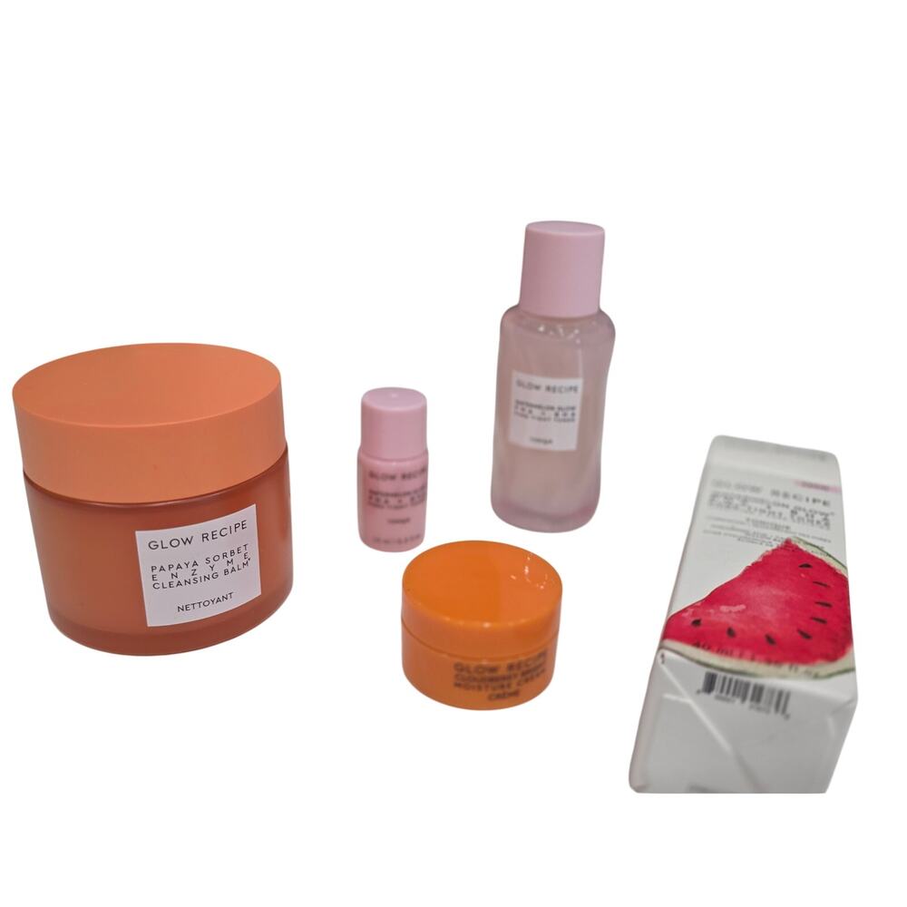 Glow Recipe Skincare 5pc Lot Papaya Cleansing Balm Watermelon Toner Dew Drop NEW